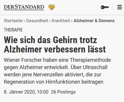 Presse - Alzheimer - Quelle - Standard - 08.01.2020
